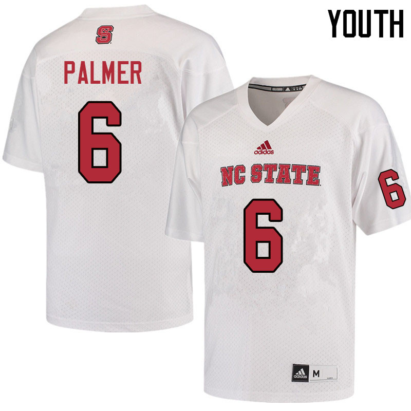 Youth #6 Taiyon Palmer NC State Wolfpack College Football Jerseys Sale-White